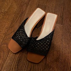Intentionally Blank Basket Weave Mules
